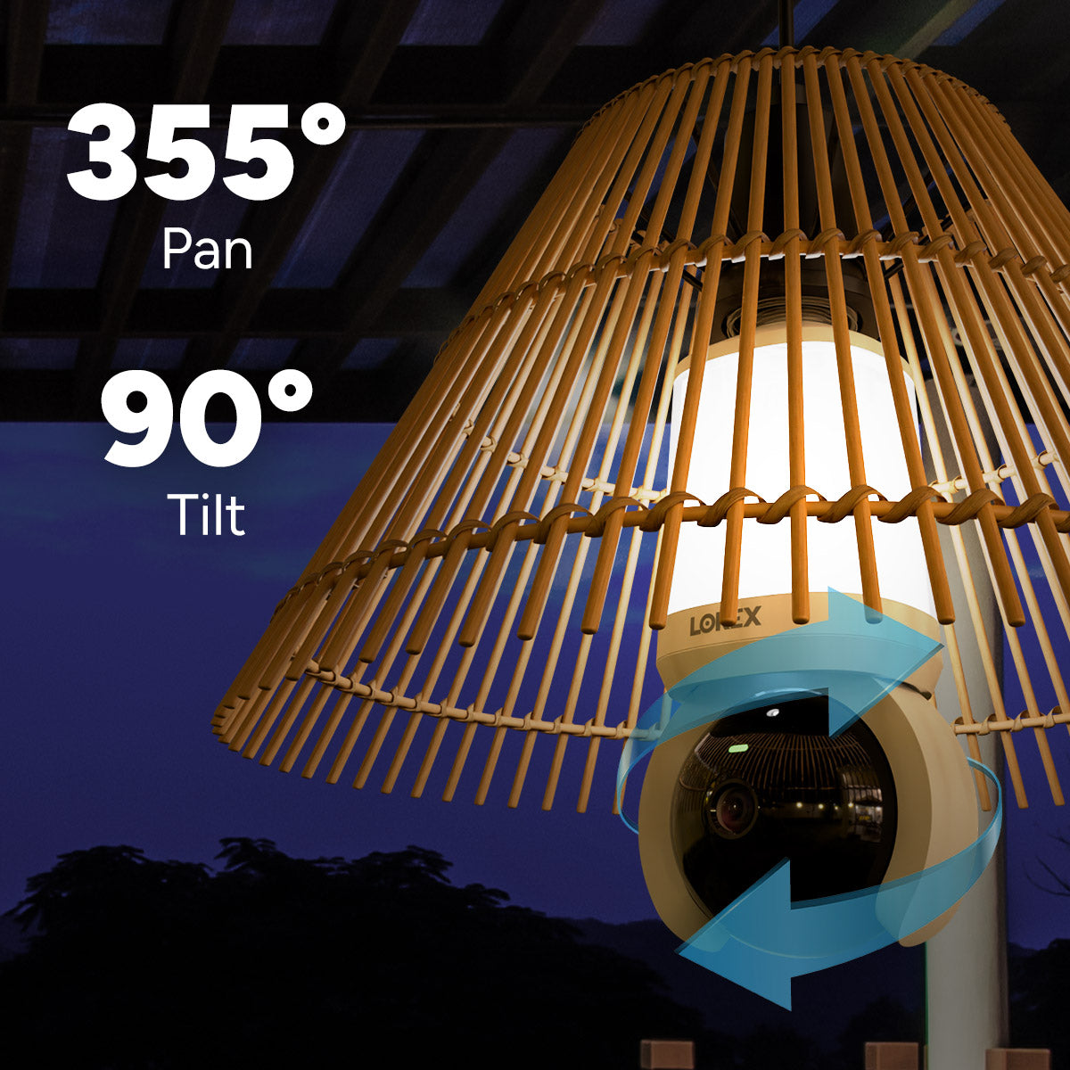 Wi-Fi Smart Lightbulb Pan-Tilt Camera